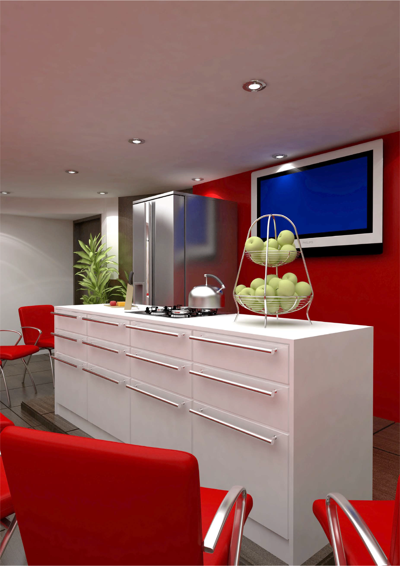 Goody Kitchen live cooking booth render view two