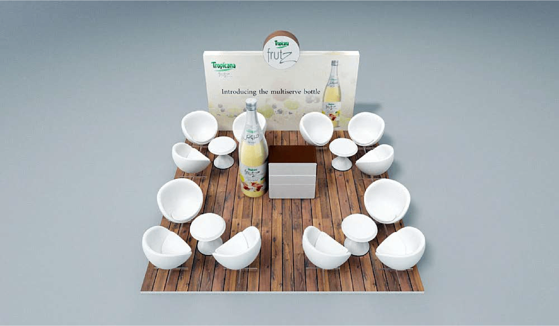 Tropicana Frutz lounge booth top view render