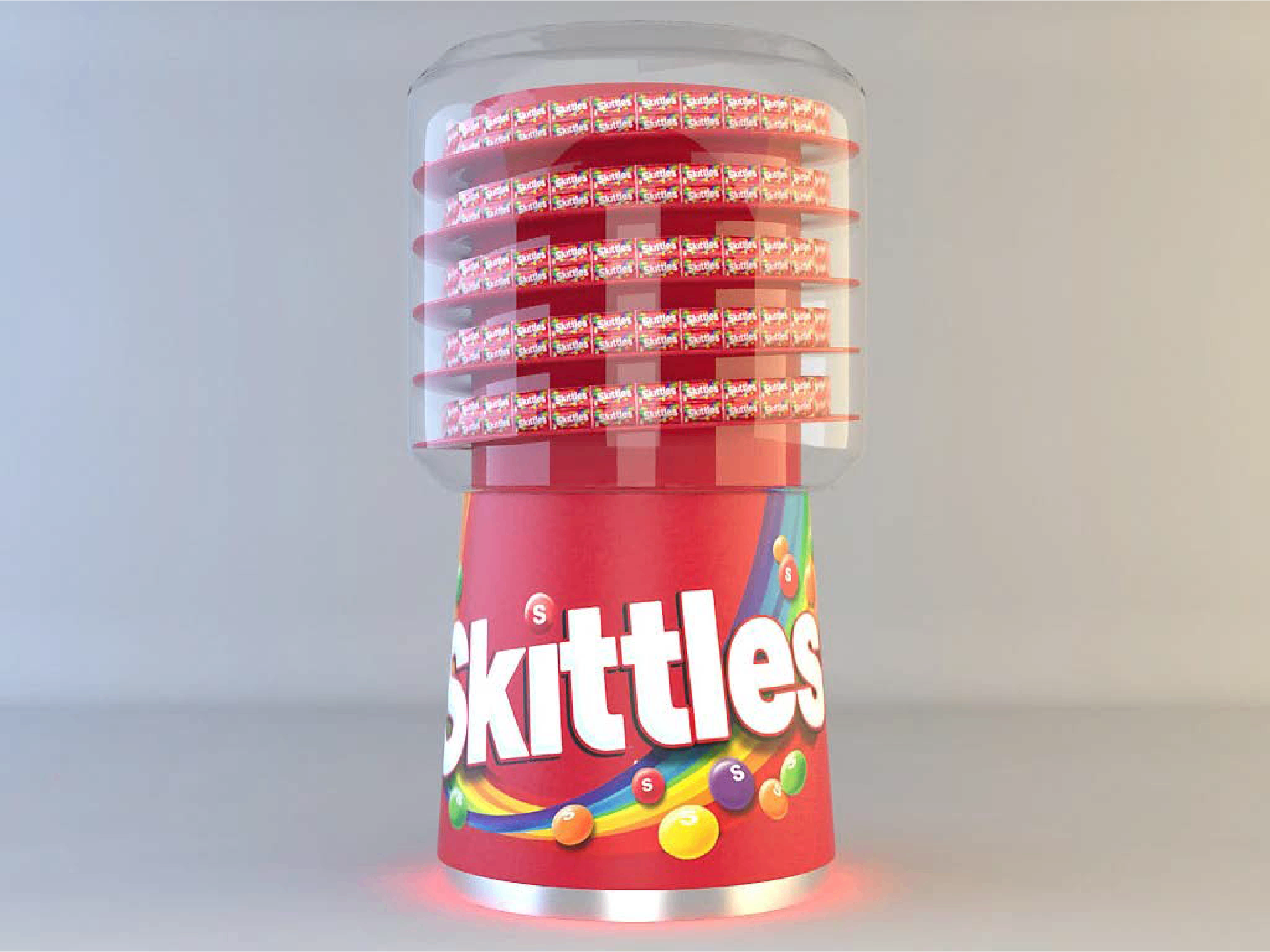 Skittles retail activation display concept render