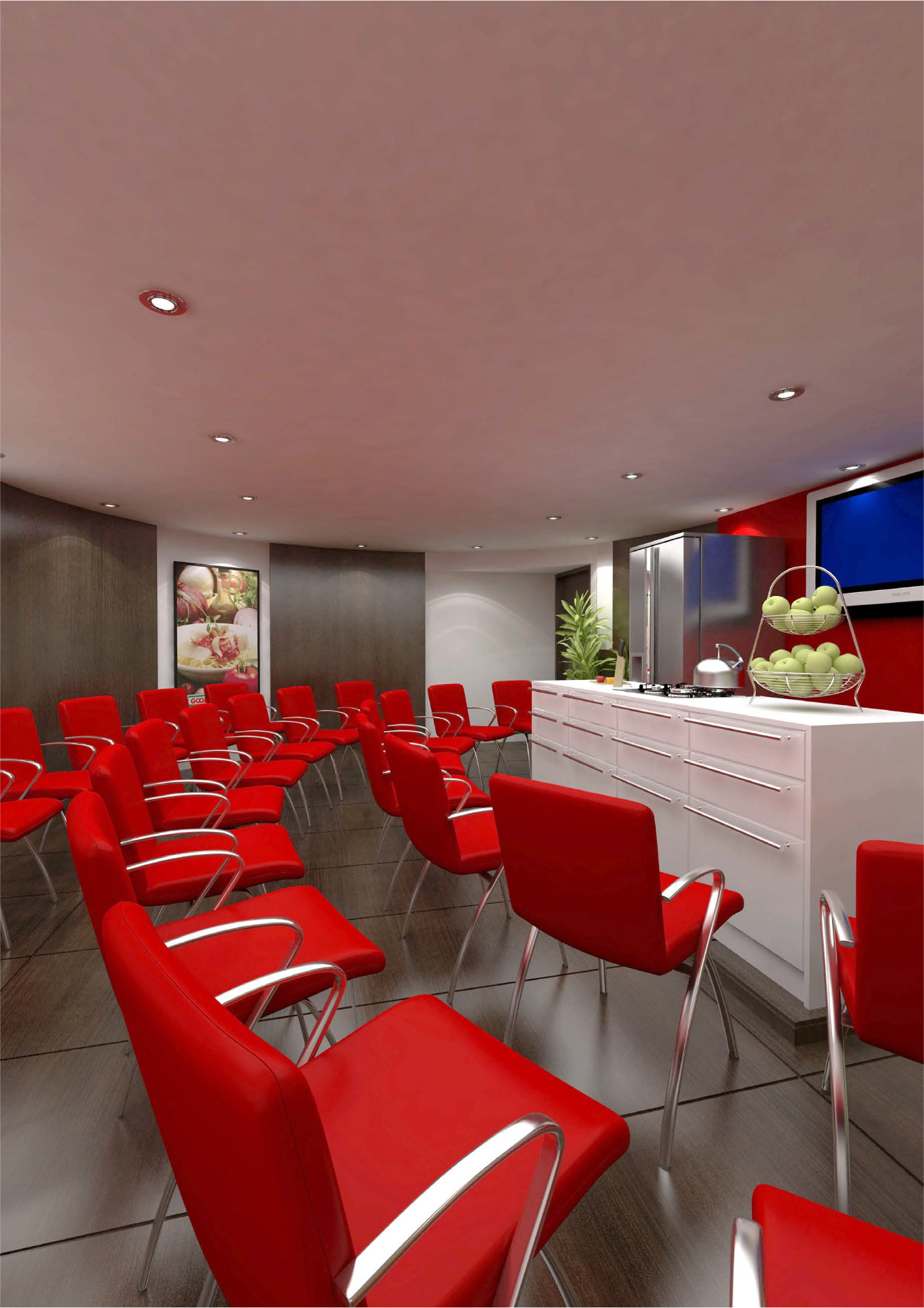 Goody Kitchen live cooking booth render view three